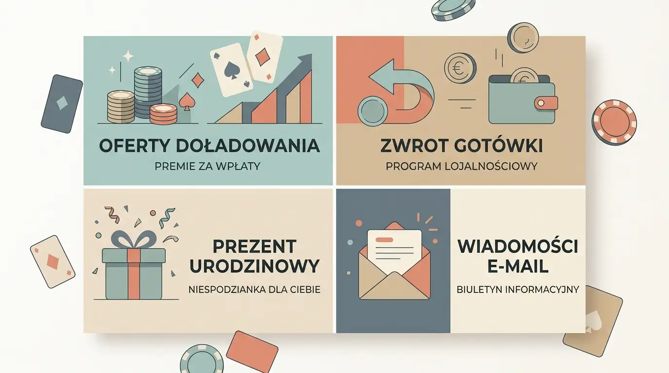 Neutralny kalendarz promocji z kategoriami kolejnej wpłaty, zwrotu i urodzin